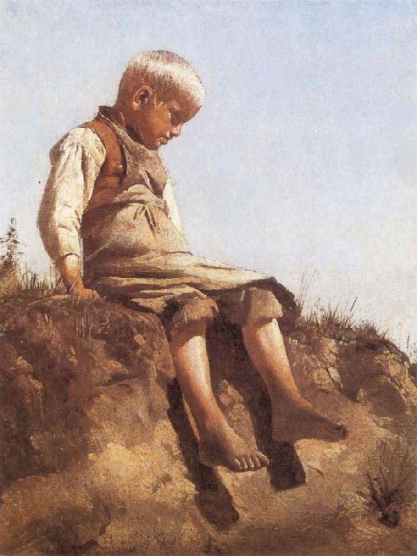 Franz von Lenbach Young Boy in the Sun oil painting picture